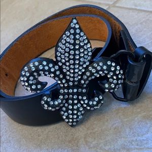 fleur de lis belt buckle belt